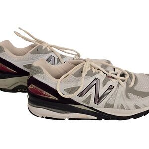 New Balance White and Black Sneakers with Supportive Midsole